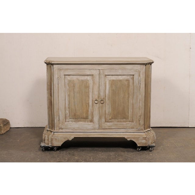 Vintage Italian Style Painted Reclaimed Wood Buffet Cabinet For Sale - Image 4 of 11