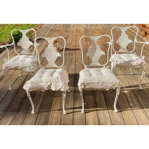 Ivory Set of 4, Russell Woodard Dining Chairs, For Sale - Image 8 of 12