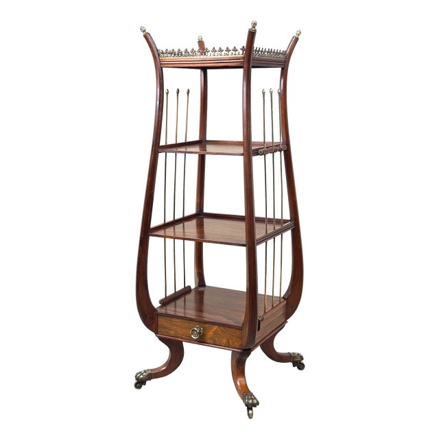 Regency Rosewood and Brass Whatnot, 1835 For Sale