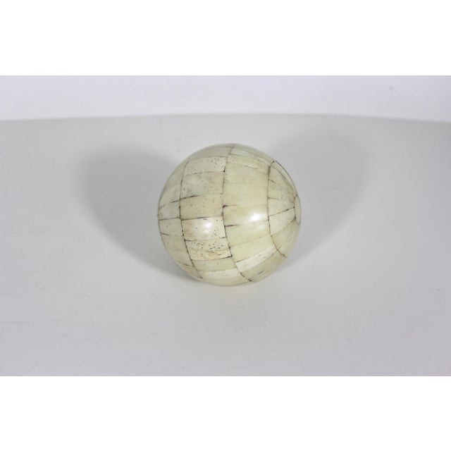Vintage sphere made with bone. This is a decorator’s dream and could be Used in so many ways - snowball for your holiday...