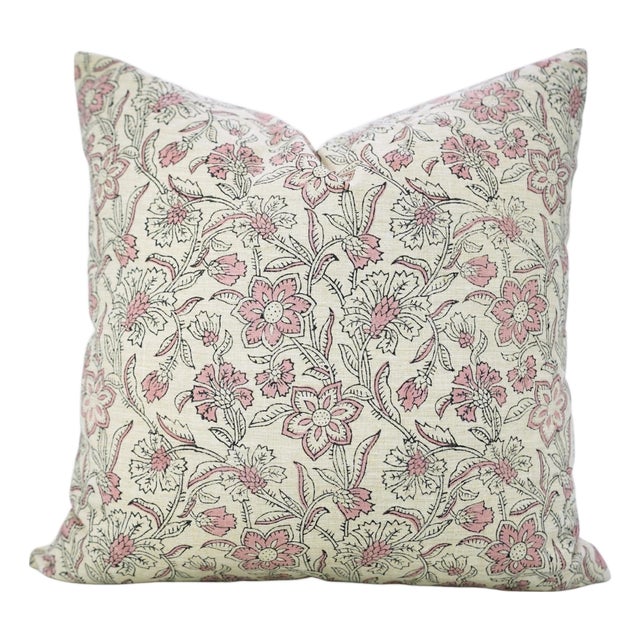 Fabdivine Jarul Block Print Pillow Cover 12x20 Inch Linen Blend Handmade Accent Cushion For Sale