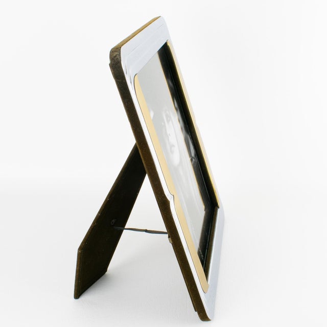 Noel BC Noel BC Chrome and Brass Picture Frame, Italy circa 1970 For Sale - Image 4 of 9
