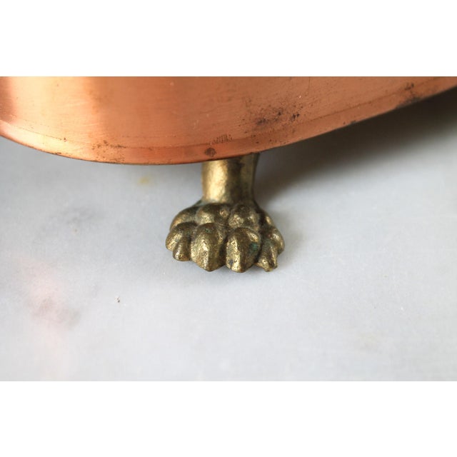 Copper Vintage Oval Copper and Brass Planter or Jardiniere For Sale - Image 8 of 9