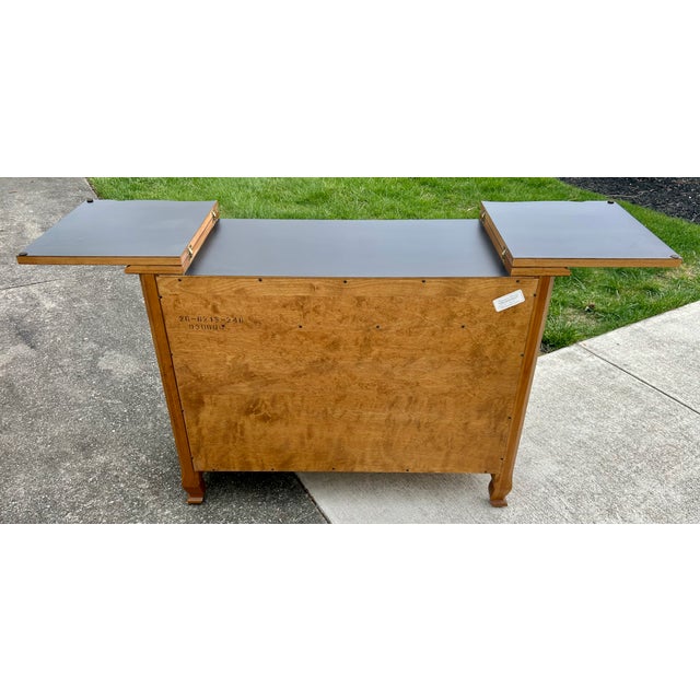 French Country Vtg. Maple Ethan Allen Country French Style Flip Top Bar/Server Cabinet For Sale - Image 3 of 17