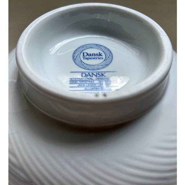 Late 20th Century Dansk Winter White Tapestries Porcelain Serving Bowl For Sale - Image 15 of 16