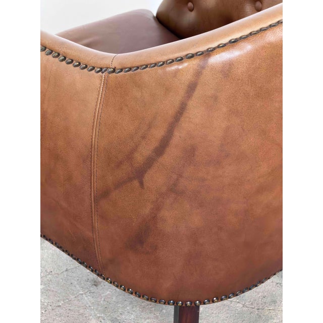 Brown Mid-Century Modern Danish Leather Club Chairs from Wiels Møbler, 1985, Set of 2 For Sale - Image 8 of 11