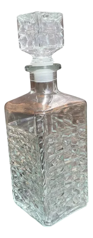 Glass Whiskey Decanter, 1970s