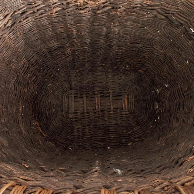 Antique French Champagne Grape Harvest Log Basket, 1920s For Sale - Image 7 of 8