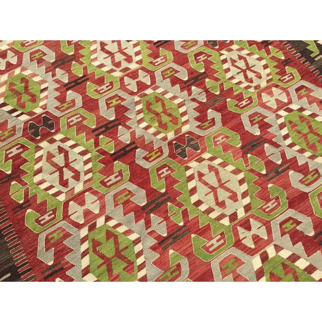 Vintage Turkish Kilim Rug - 83" X 112" For Sale In Raleigh - Image 6 of 11