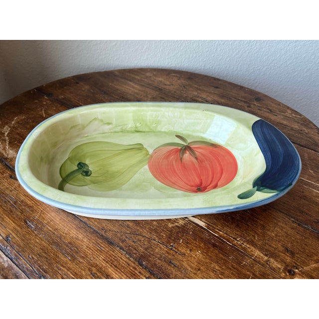JRM Ceramica Casserole Serveware Oval Dish Made in Italy Handpainted 14.75” width, 9” depth and 2” height No chips nor...