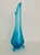 1960s Mid-Century Modern L.E Smith Turquoise Cyan Blue Hobnail Glass 3-Toed Footed Swung Vase For Sale - Image 5 of 11