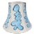 Large Blue Dancing Amoeba Hand Painted Lamp Shade For Sale