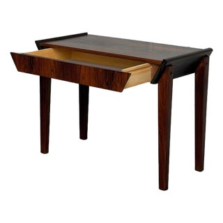 Rosewood One Drawer Entry Table Small Nightstand Side Table Desk Denmark 1960s For Sale