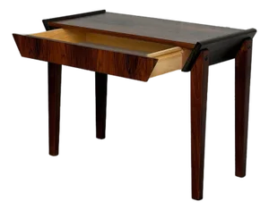 Rosewood One Drawer Entry Table Small Nightstand Side Table Desk Denmark 1960s