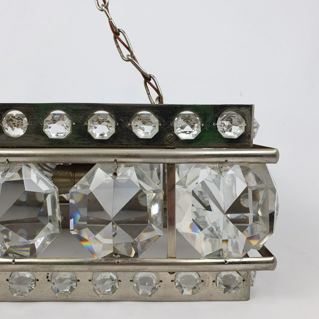 1960s Mid-Century Swedish Crystal Glass Chandelier, 1960s For Sale - Image 5 of 11