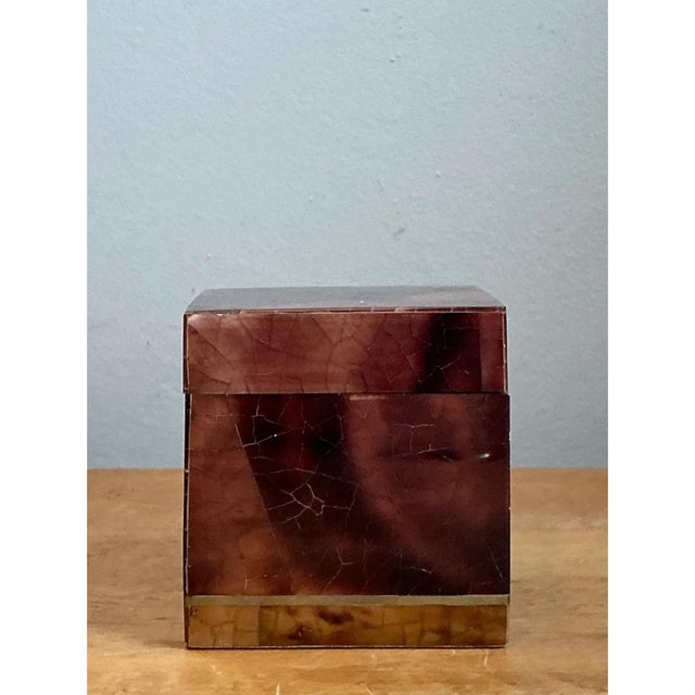 Late 20th Century Vintage Lacquered Horn Accent Box For Sale - Image 5 of 13