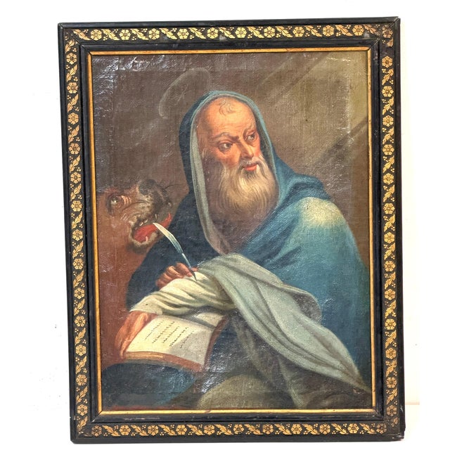 Italian Old Master Painting of Saint Mark the Evangelist with Lion, 1680–1750 For Sale - Image 4 of 16
