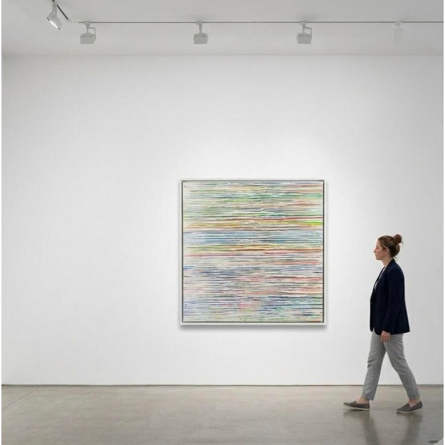 Abstract Modern Abstract Colorfield Painting on Canvas Framed 48” Square For Sale - Image 3 of 5