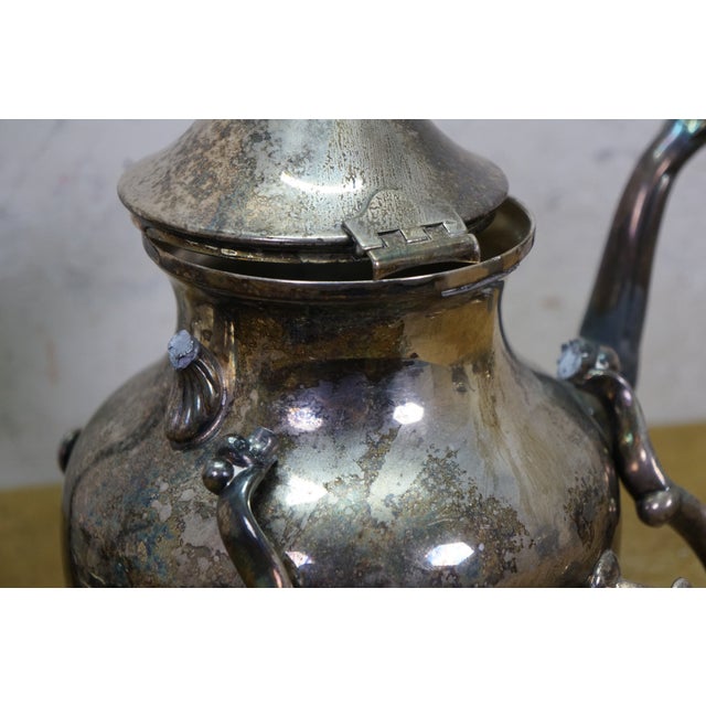 Vintage Birmingham Silver Co Plated Tea Set Tilting Kettle Sugar Creamer - 5 Pieces For Sale - Image 15 of 18