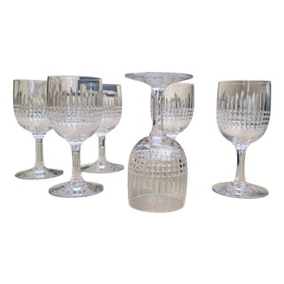 Crystal Port Wine Glasses with Nancy Pattern from Baccarat, 1890s, Set of 6 For Sale