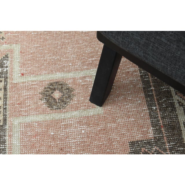 1970s Turkish Oushak Handmade Wool Cotton Brown Runner Rug For Sale - Image 11 of 11