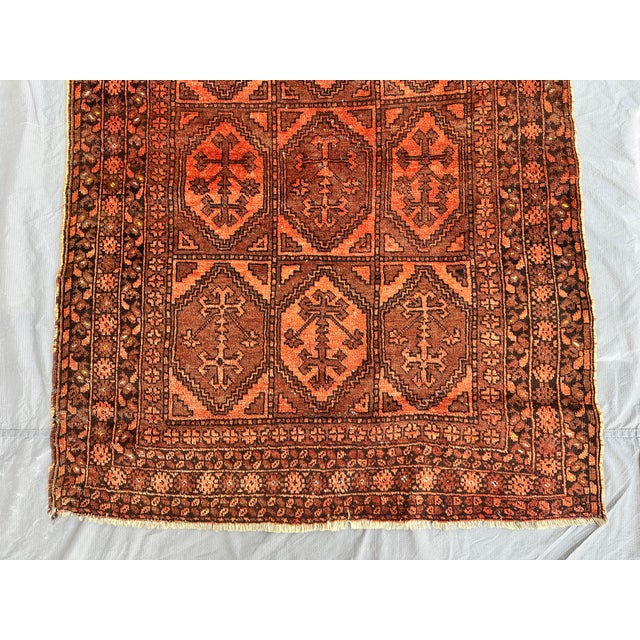 Black Antique Rust Herati Hand-Knotted Wool Rug - 5'3" X 3'8" For Sale - Image 8 of 12