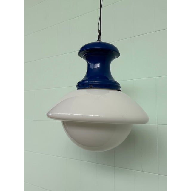 Industrial Space Age Italian Chandelier in Vintage Glass and Metal, 1970s For Sale - Image 18 of 18