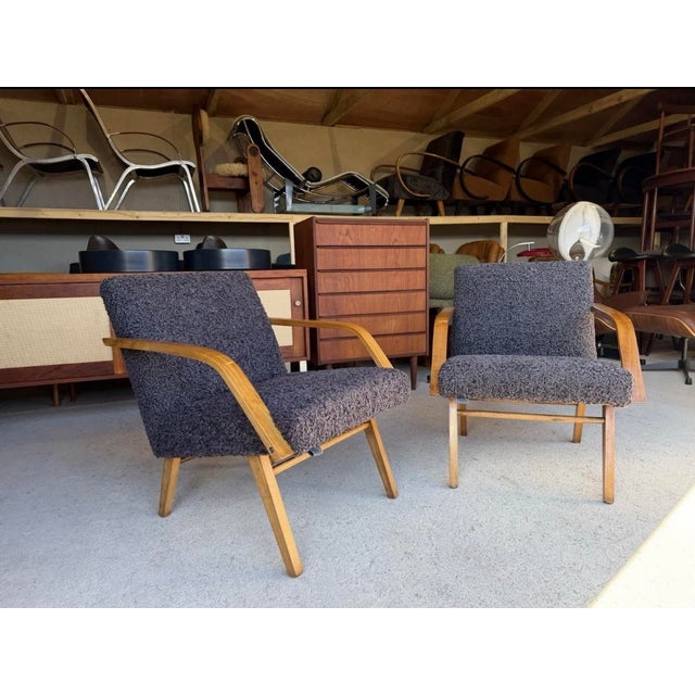 Mid-Century Modern Set of Mid-Century Brussels Expo 58 Armchairs by Jiří Jiroutek for Jitona, 1960s For Sale - Image 3 of 15