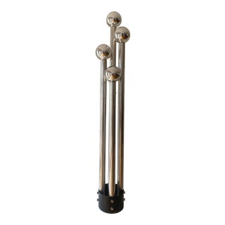 1970s Robert Sonneman Style 4 Cascading Mirrored Bulb Floor Lamp For Sale
