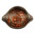 1960s Sascha Brastoff Mid-Century Modern Ceramic Bowl Brown Orange For Sale