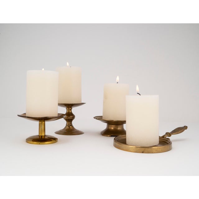 Mid-Century Cast Brass Altar Candlestick, 1960s For Sale - Image 10 of 14
