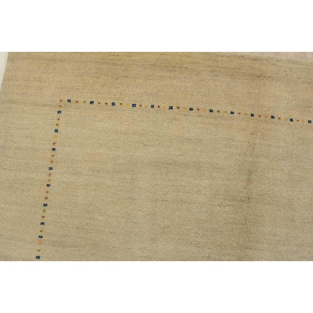 Gabbeh Rug 5’6” X 7’6” Beige Wool Contemporary Hand-Knotted Carpet For Sale In Philadelphia - Image 6 of 14