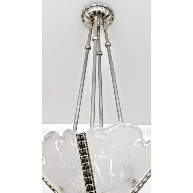 French Art Deco Pendant Chandelier signed by Muller Ferers For Sale In New York - Image 6 of 9