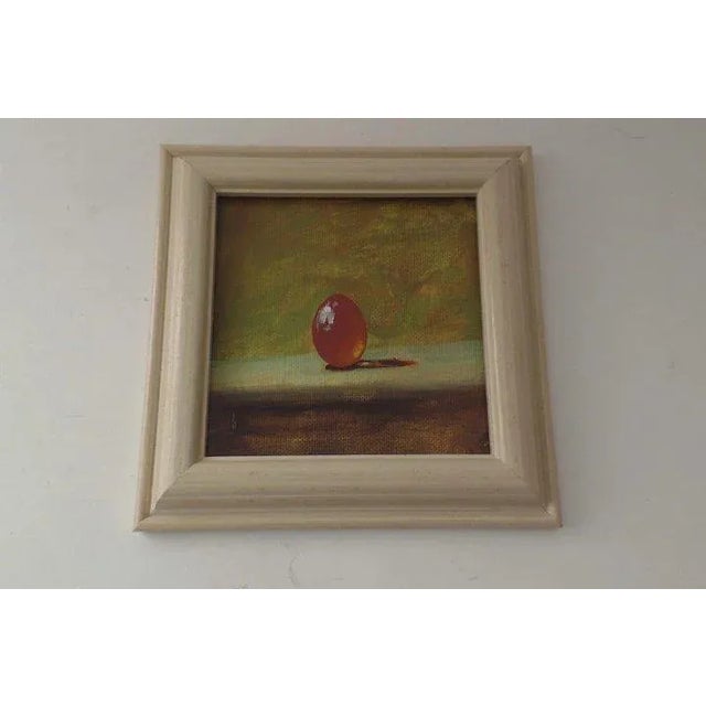 Wood 1990s "Orange Egg" Still Life Painting by John Woods, Framed For Sale - Image 7 of 9
