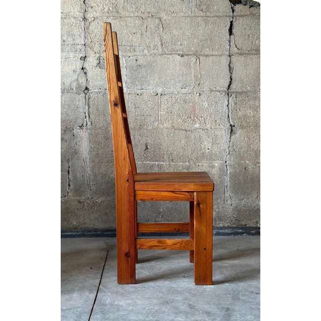 Swedish Ladder Back Dining Chairs in Pine For Sale In New York - Image 6 of 11