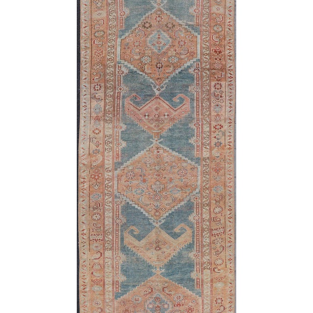 Antique Persian Kurdish Runner With Large Tribal Medallion Design. Keivan Woven Arts, 19-0106, country of origin / type:...