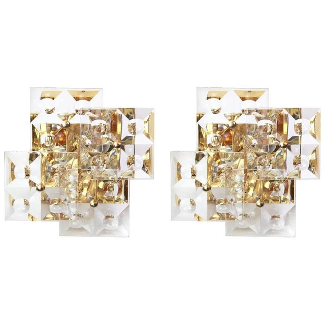 Metal Crystal Sconces from Kinkeldey, Germany, 1970s, Set of 2 For Sale - Image 7 of 7