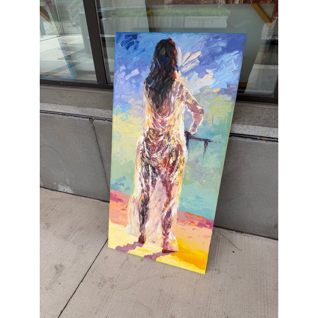 Figurative Through the Veil, 21st Century, Contemporary Art, Figurative Portrait, Africa Women, Impressionism, 2024 Godfrey Afebuame (2024), Oil on Canvas For Sale - Image 3 of 6
