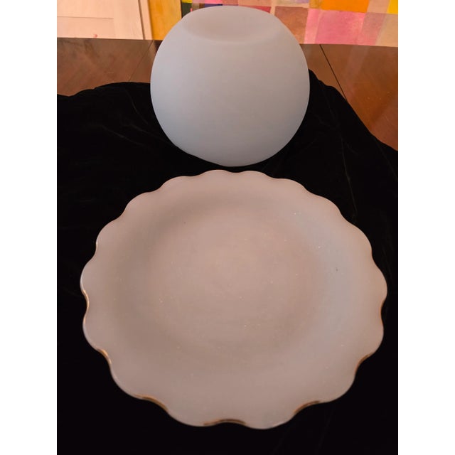 Baby Blue Antique French Opaline Crystal Baby Blue Punch Bowl For Sale - Image 8 of 15