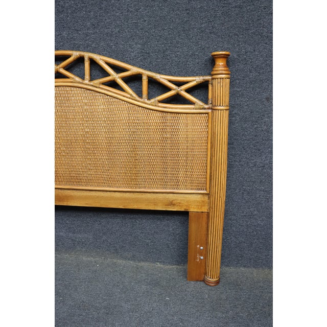 Mid-Century Style Bamboo & Rattan Queen Headboard For Sale - Image 9 of 9