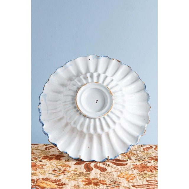 Ceramic Blue and White Lobed Chinoiserie Dish, 1700s For Sale - Image 7 of 8