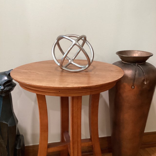 Mid 20th Century Sphere Art Sculpture Aluminum Paperweight Brutalist Style For Sale - Image 10 of 12