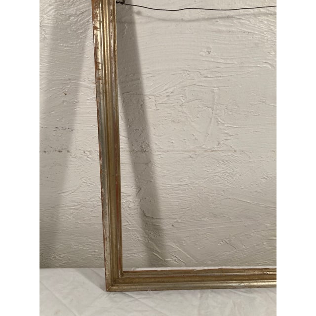 Vintage Silver & Gold Gilding Wood Art Frame For Sale - Image 4 of 8