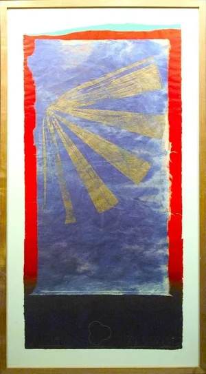 1980s Scott Sandell (Surfing) a Hurricane Signed Mixed Media Artwork Abstract Art, Framed