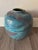Raku Studio Pottery Vase Copper Blue Luster Glaze Signed For Sale In San Francisco - Image 6 of 7