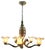 Art Deco Bronze Chandelier Details with 5 Glass Shades, 1930s For Sale