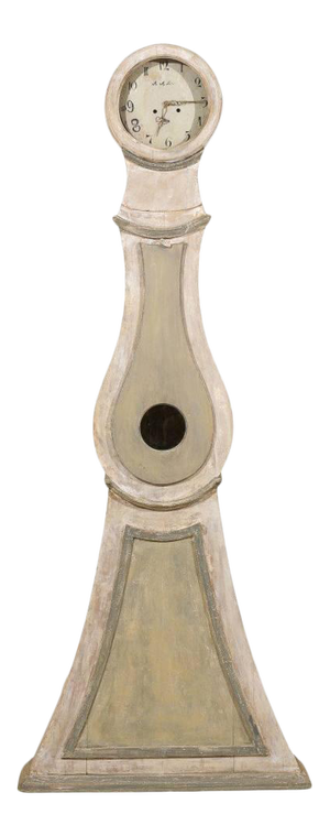 19th Century Circle Face and Tear Drop Shape Floor Clock from Sweden