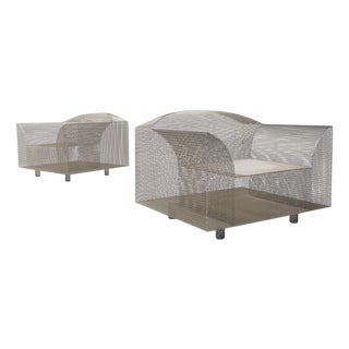 How High the Moon Armchairs by Shiro Kuramata for Vitra, Set of 2 For Sale