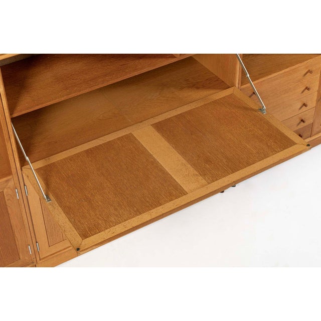 1960s Danish Modern Oak Modular Wall Unit, Mid Century Bookcase Display Cabinet For Sale - Image 5 of 18