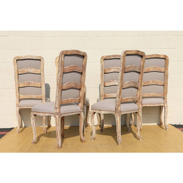 Vintage Rustic Set of Eight Country French Dining Chairs For Sale - Image 4 of 12